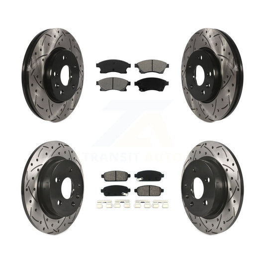 [Avant + Arrière] Kit de disque (percé rainuré revêtu) et plaquette (semi-métallique) de frein pour Chevrolet Cruze Sonic Limited KDS-100184