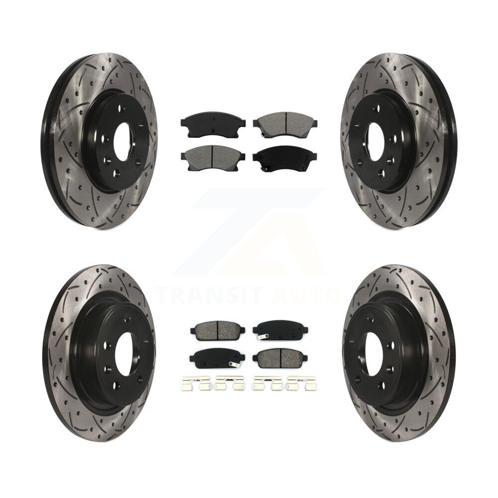 [Avant + Arrière] Kit de disque (percé rainuré revêtu) et plaquette (semi-métallique) de frein pour 2013 Chevrolet Cruze avec 292mm Diameter Rotor KDS-100185