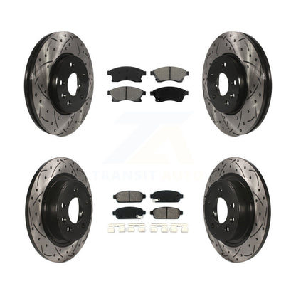 [Avant + Arrière] Kit de disque (percé rainuré revêtu) et plaquette (semi-métallique) de frein pour 2013 Chevrolet Cruze avec 292mm Diameter Rotor KDS-100185