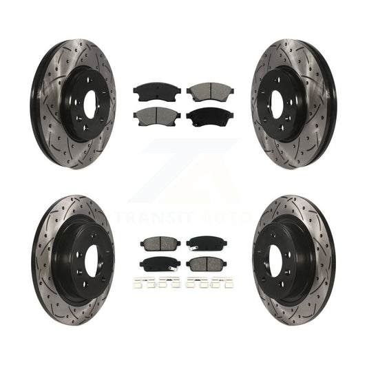 [Avant + Arrière] Kit de disque (percé rainuré revêtu) et plaquette (semi-métallique) de frein pour 2013 Chevrolet Cruze avec 292mm Diameter Rotor KDS-100185