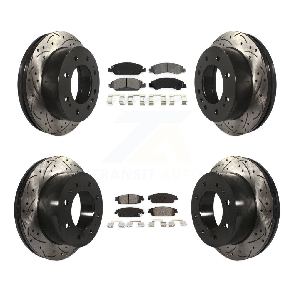 [Avant + Arrière] Kit de disque (percé rainuré revêtu) et plaquette (semi-métallique) de frein pour Chevrolet Suburban KDS-100188 par Transit Auto