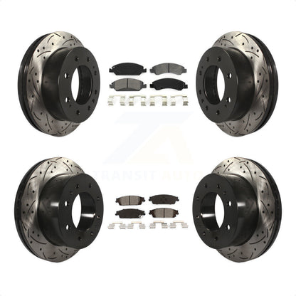 [Avant + Arrière] Kit de disque (percé rainuré revêtu) et plaquette (semi-métallique) de frein pour Chevrolet Suburban KDS-100188 par Transit Auto