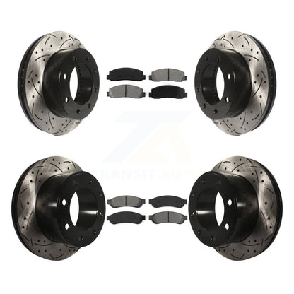 [Avant + Arrière] Kit de disque (percé rainuré revêtu) et plaquette (semi-métallique) de frein pour 2008-2009 Ford F-250 Super Duty 4WD KDS-100191