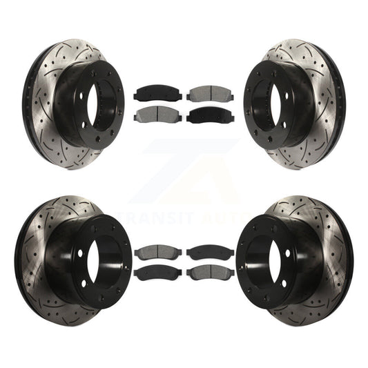 [Avant + Arrière] Kit de disque (percé rainuré revêtu) et plaquette (semi-métallique) de frein pour 2008-2009 Ford F-250 Super Duty 4WD KDS-100191
