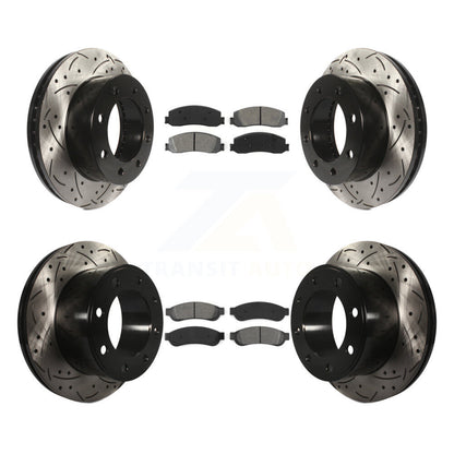 [Avant + Arrière] Kit de disque (percé rainuré revêtu) et plaquette (semi-métallique) de frein pour Ford F-250 Super Duty F-350 4WD KDS-100193