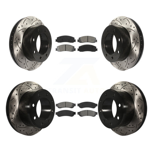 [Avant + Arrière] Kit de disque (percé rainuré revêtu) et plaquette (semi-métallique) de frein pour Ford F-250 Super Duty F-350 4WD KDS-100193