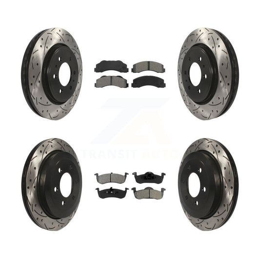 [Avant + Arrière] Kit de disque (percé rainuré revêtu) et plaquette (semi-métallique) de frein pour 2010-2017 Ford Expedition Lincoln Navigator KDS-100203