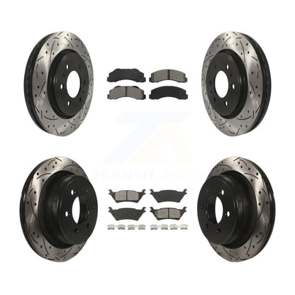 [Avant + Arrière] Kit de disque (percé rainuré revêtu) et plaquette (semi-métallique) de frein pour Ford F-150 KDS-100204