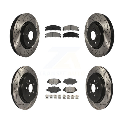 [Avant + Arrière] Kit de disque (percé rainuré revêtu) et plaquette (semi-métallique) de frein pour 2013 Ford Explorer Sport avec Heavy Duty Brakes KDS-100209