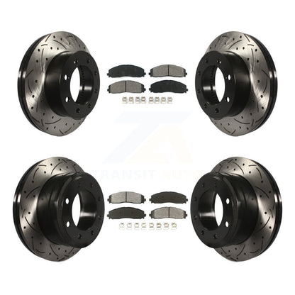 [Avant + Arrière] Kit de disque (percé rainuré revêtu) et plaquette (semi-métallique) de frein pour Ford F-250 Super Duty F-350 4WD KDS-100221