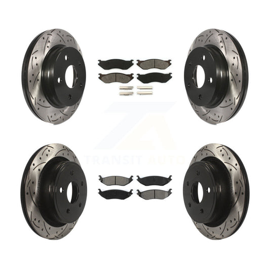[Avant + Arrière] Kit de disque (percé rainuré revêtu) et plaquette (semi-métallique) de frein pour Dodge Ram 1500 KDS-100224