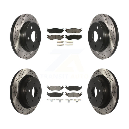 [Avant + Arrière] Kit de disque (percé rainuré revêtu) et plaquette (semi-métallique) de frein pour Dodge Durango Ram 1500 KDS-100225