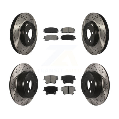 [Avant + Arrière] Kit de disque (percé rainuré revêtu) et plaquette (semi-métallique) de frein pour Dodge Charger Chrysler 300 Challenger Magnum KDS-100226