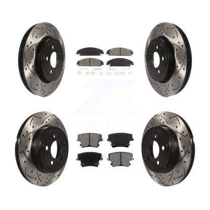 [Avant + Arrière] Kit de disque (percé rainuré revêtu) et plaquette (semi-métallique) de frein pour Dodge Charger Chrysler 300 Challenger Magnum KDS-100229