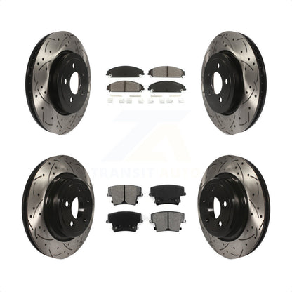 [Avant + Arrière] Kit de disque (percé rainuré revêtu) et plaquette (semi-métallique) de frein pour Dodge Charger avec Police Package KDS-100230 par Transit Auto