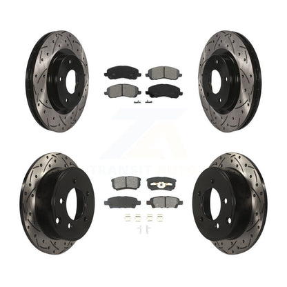 [Avant + Arrière] Kit de disque (percé rainuré revêtu) et plaquette (semi-métallique) de frein pour Jeep Patriot Dodge Compass Caliber Chrysler Avenger Sebring 200 KDS-100233