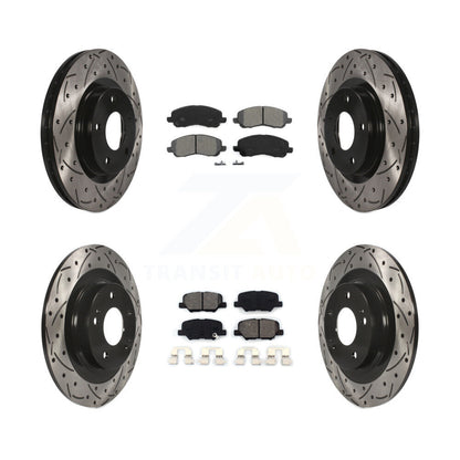[Avant + Arrière] Kit de disque (percé rainuré revêtu) et plaquette (semi-métallique) de frein pour Mitsubishi Outlander Sport RVR KDS-100237