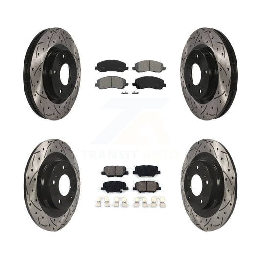 [Avant + Arrière] Kit de disque (percé rainuré revêtu) et plaquette (semi-métallique) de frein pour Mitsubishi Outlander Sport RVR KDS-100237