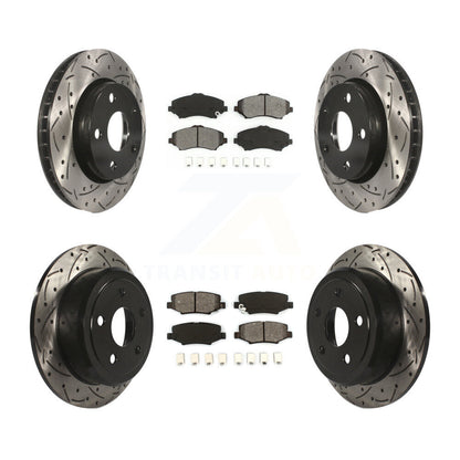 [Avant + Arrière] Kit de disque (percé rainuré revêtu) et plaquette (semi-métallique) de frein pour Jeep Wrangler JK KDS-100238