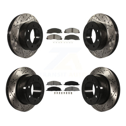 [Avant + Arrière] Kit de disque (percé rainuré revêtu) et plaquette (semi-métallique) de frein pour Ram 2500 3500 1500 Dodge KDS-100240