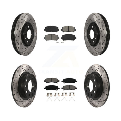 [Avant + Arrière] Kit de disque (percé rainuré revêtu) et plaquette (semi-métallique) de frein pour 2013-2016 Dodge Dart KDS-100244