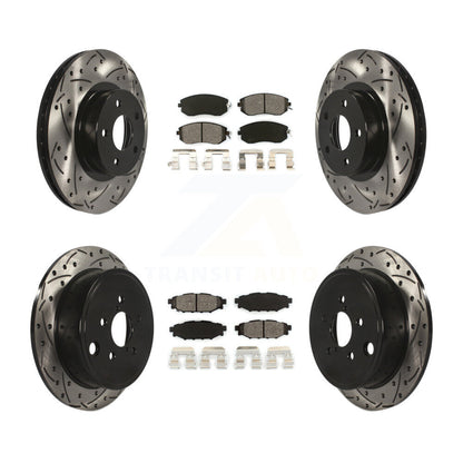 [Avant + Arrière] Kit de disque (percé rainuré revêtu) et plaquette (semi-métallique) de frein pour 2011 Subaru Impreza Outback Sport 2.5i Premium KDS-100245
