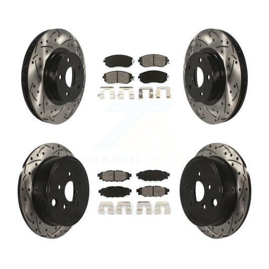 [Avant + Arrière] Kit de disque (percé rainuré revêtu) et plaquette (semi-métallique) de frein pour 2011 Subaru Impreza Outback Sport 2.5i Premium KDS-100245