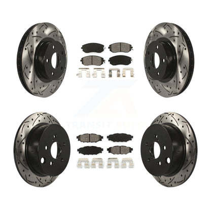 [Avant + Arrière] Kit de disque (percé rainuré revêtu) et plaquette (semi-métallique) de frein pour Subaru Impreza KDS-100246