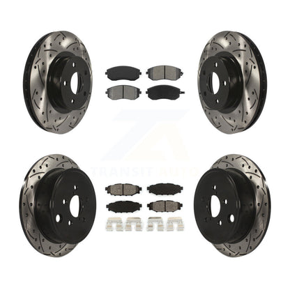 [Avant + Arrière] Kit de disque (percé rainuré revêtu) et plaquette (semi-métallique) de frein pour Subaru Impreza KDS-100247