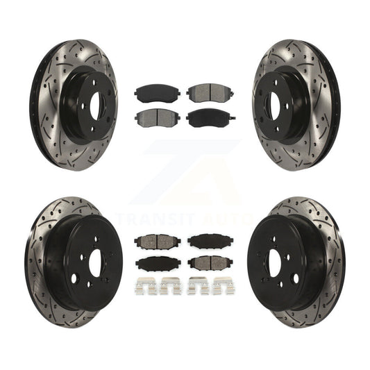[Avant + Arrière] Kit de disque (percé rainuré revêtu) et plaquette (semi-métallique) de frein pour Subaru Impreza KDS-100247