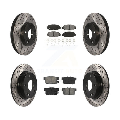 [Avant + Arrière] Kit de disque (percé rainuré revêtu) et plaquette (semi-métallique) de frein pour Honda Civic Acura ILX KDS-100250