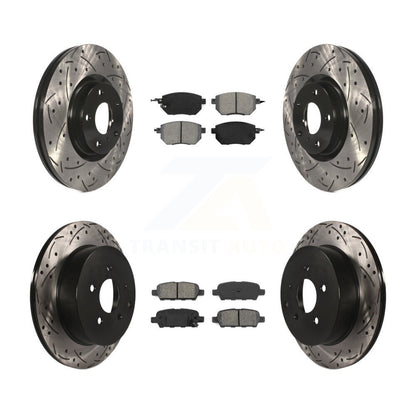 [Avant + Arrière] Kit de disque (percé rainuré revêtu) et plaquette (semi-métallique) de frein pour Nissan Murano KDS-100259