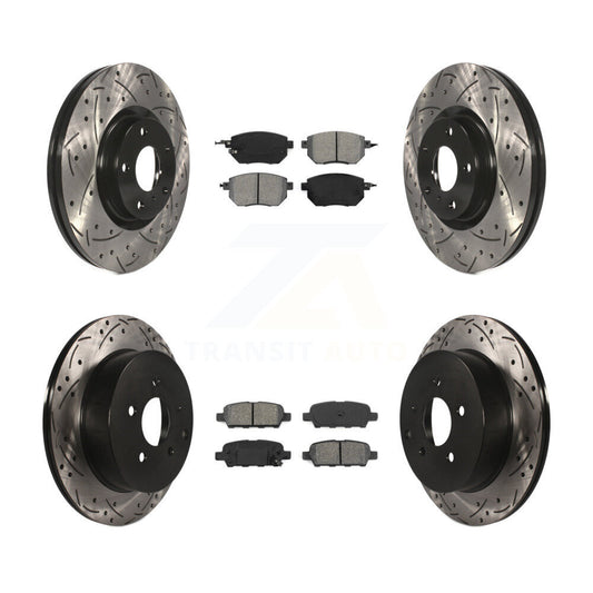 [Avant + Arrière] Kit de disque (percé rainuré revêtu) et plaquette (semi-métallique) de frein pour Nissan Murano KDS-100259