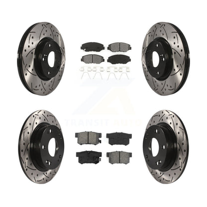 [Avant + Arrière] Kit de disque (percé rainuré revêtu) et plaquette (semi-métallique) de frein pour Honda Civic Acura ILX KDS-100262