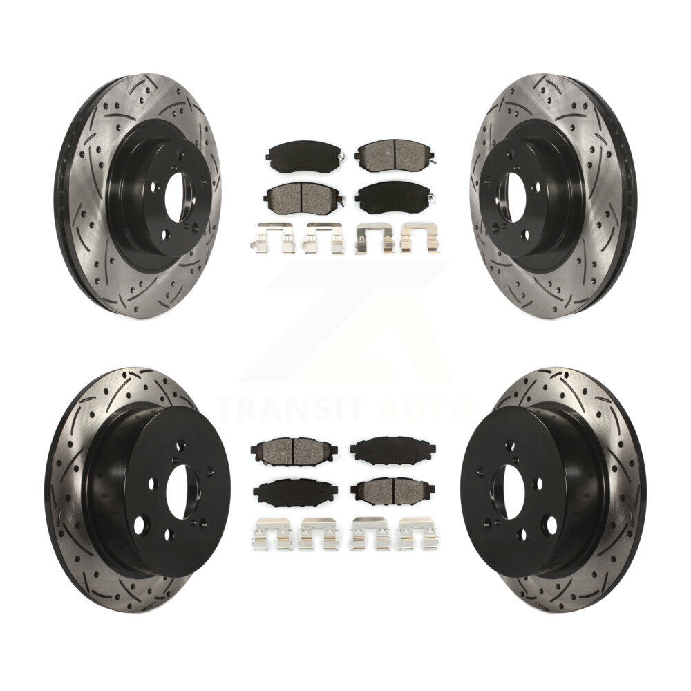 [Avant + Arrière] Kit de disque (percé rainuré revêtu) et plaquette (semi-métallique) de frein pour Subaru Forester XV Crosstrek avec 292mm Diameter Rotor KDS-100266