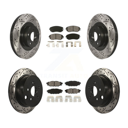 [Avant + Arrière] Kit de disque (percé rainuré revêtu) et plaquette (semi-métallique) de frein pour Subaru Forester XV Crosstrek avec 292mm Diameter Rotor KDS-100266