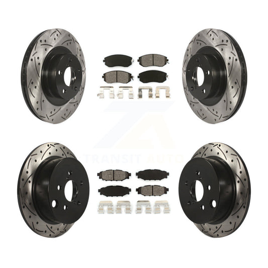 [Avant + Arrière] Kit de disque (percé rainuré revêtu) et plaquette (semi-métallique) de frein pour Subaru Forester XV Crosstrek avec 292mm Diameter Rotor KDS-100266