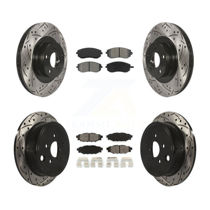 [Avant + Arrière] Kit de disque (percé rainuré revêtu) et plaquette (semi-métallique) de frein pour Subaru Outback Forester Impreza Legacy KDS-100267
