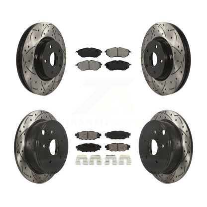 [Avant + Arrière] Kit de disque (percé rainuré revêtu) et plaquette (semi-métallique) de frein pour Subaru WRX KDS-100268