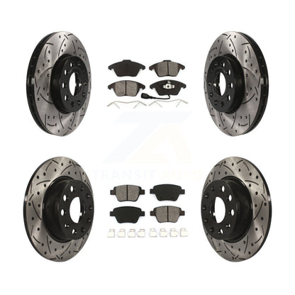 [Avant + Arrière] Kit de disque (percé rainuré revêtu) et plaquette (semi-métallique) de frein pour Volkswagen Beetle KDS-100277