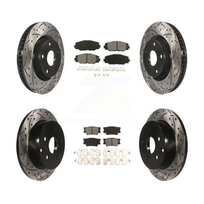 [Avant + Arrière] Kit de disque (percé rainuré revêtu) et plaquette (semi-métallique) de frein pour Toyota RAV4 KDS-100283
