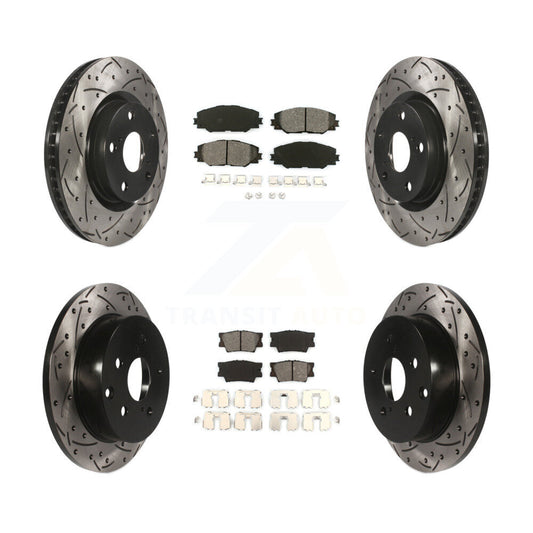 [Avant + Arrière] Kit de disque (percé rainuré revêtu) et plaquette (semi-métallique) de frein pour Toyota RAV4 KDS-100283