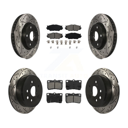 [Avant + Arrière] Kit de disque (percé rainuré revêtu) et plaquette (semi-métallique) de frein pour Lexus IS250 KDS-100287