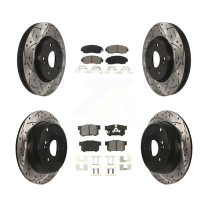 [Avant + Arrière] Kit de disque (percé rainuré revêtu) et plaquette (semi-métallique) de frein pour Honda CR-V Acura RDX KDS-100289
