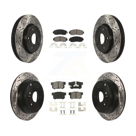 [Avant + Arrière] Kit de disque (percé rainuré revêtu) et plaquette (semi-métallique) de frein pour Honda CR-V Acura RDX KDS-100289