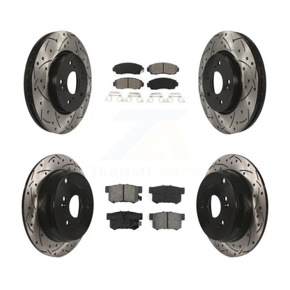 [Avant + Arrière] Kit de disque (percé rainuré revêtu) et plaquette (semi-métallique) de frein pour Acura RDX KDS-100290