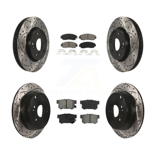 [Avant + Arrière] Kit de disque (percé rainuré revêtu) et plaquette (semi-métallique) de frein pour Acura RDX KDS-100290