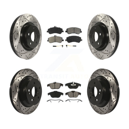 [Avant + Arrière] Kit de disque (percé rainuré revêtu) et plaquette (semi-métallique) de frein pour Mercedes-Benz GLK350 GLK250 KDS-100292