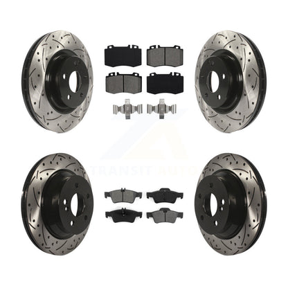 [Avant + Arrière] Kit de disque (percé rainuré revêtu) et plaquette (semi-métallique) de frein pour Mercedes-Benz CLS550 CLS500 E550 KDS-100293