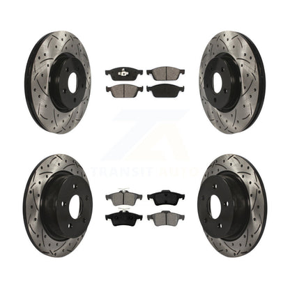 [Avant + Arrière] Kit de disque (percé rainuré revêtu) et plaquette (semi-métallique) de frein pour Ford Escape Connect KDS-100295